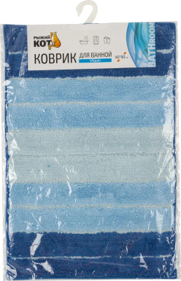 Изображение товара Коврик для ванной Рыжий кот Aqua / 102532 (синий)
