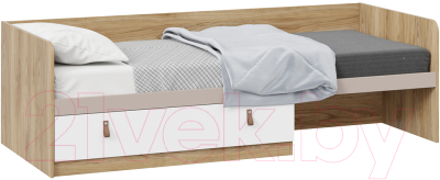 Односпальная кровать ТриЯ Марвин ТД-345.12.01 (глиняный серый/белый/яблоня беллуно)