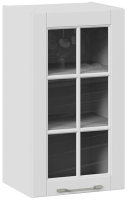Шкаф навесной для кухни ТриЯ Скай со стеклом В_72-40_1ДРс (белоснежный софт) - 