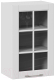 Шкаф навесной для кухни ТриЯ Скай со стеклом В_72-45_1ДРс (белоснежный софт) - 