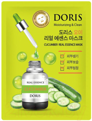 

Маска для лица тканевая Jigott, Doris Cucumber Real Essence