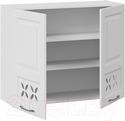 Шкаф навесной для кухни ТриЯ Скай В_72-90_2ДРД (белоснежный софт)