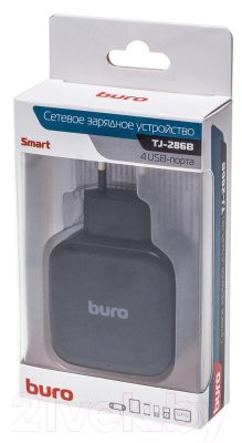 Зарядное устройство сетевое Buro TJ-286B (черный)