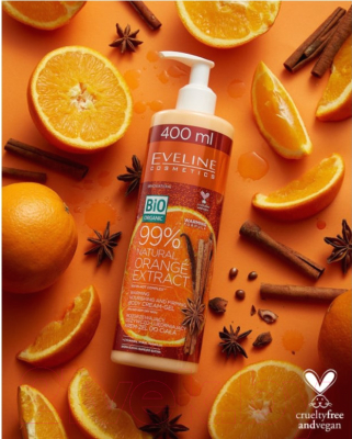 Гель для тела Eveline Cosmetics 99% Natural Orange Extract Согревающий питательно-укрепляющий (400мл)