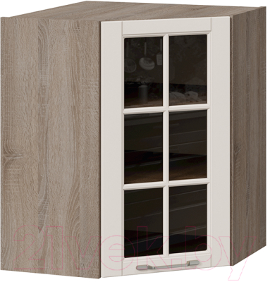 Шкаф навесной для кухни ТриЯ Скай со стеклом ВУ45_72-(40)_1ДРс (бежевый софт)