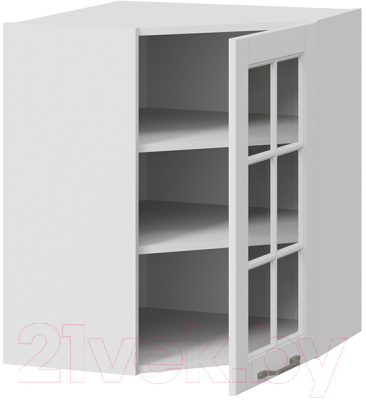 Шкаф навесной для кухни ТриЯ Скай со стеклом ВУ45_72-(40)_1ДРс (белоснежный софт)