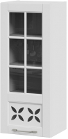 Шкаф навесной для кухни ТриЯ Скай со стеклом В_96-40_1ДРДс(L) (белоснежный софт) - 