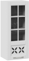 Шкаф навесной для кухни ТриЯ Скай со стеклом В_96-40_1ДРДс(R) (белоснежный софт) - 
