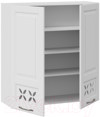 Шкаф навесной для кухни ТриЯ Скай В_96-90_2ДРД (белоснежный софт)