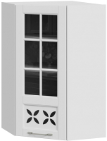 Шкаф навесной для кухни ТриЯ Скай со стеклом угловой ВУ45_96-(40)_1ДРДc(L) (белоснежный софт) - 