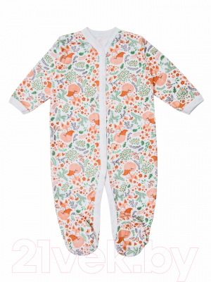 Комплект одежды для малышей Amarobaby Soft Hugs Лисички / AB-OD20-SHL301/00-62 (белый, р. 62)