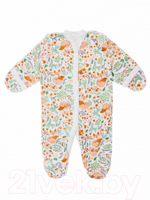 Комплект одежды для малышей Amarobaby Soft Hugs Лисички / AB-OD20-SHL301/00-62 (белый, р. 62)