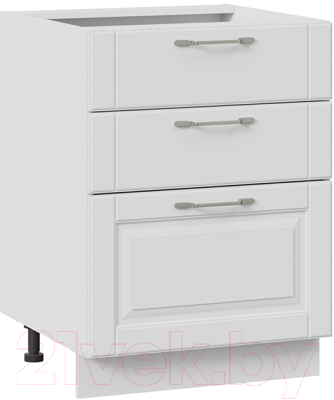 Шкаф-стол кухонный ТриЯ Скай Н3я(Т)_72-60_3Я (белоснежный софт)