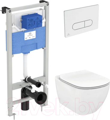 

Унитаз подвесной с инсталляцией Ideal Standard, T0079V1 + T3527V1 + R0309AA / P3868V1