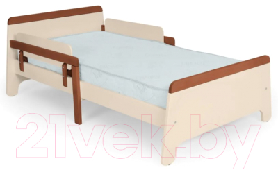 Односпальная кровать детская Nuovita Stanzione Nave lungo (слоновая кость/темный орех)