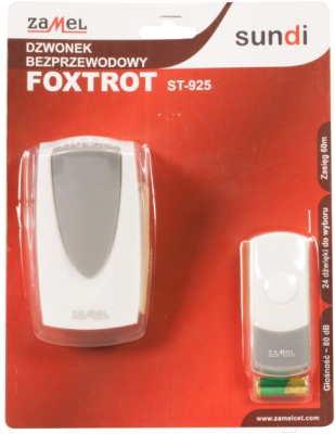 Электрический звонок Zamel Foxtrot ST-925 (белый/серый)