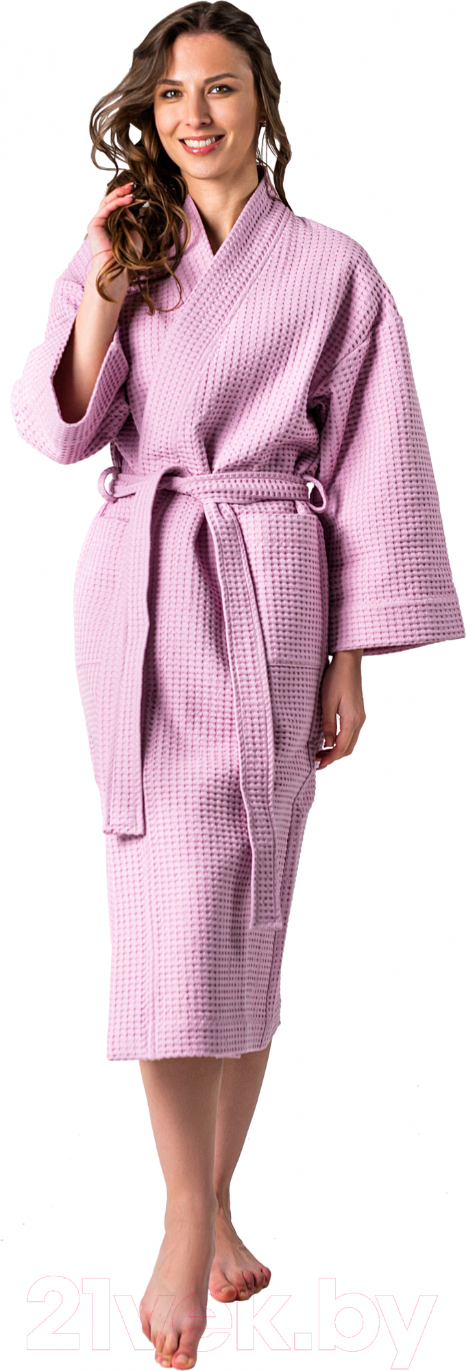 Халат Lilia Женский вафельный 21С-019В (р-р 40-42/170, сухая роза) — фото 2
