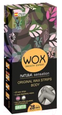 Восковые полоски WOX Ориджинал для тела+салфетка  (40шт+2шт)