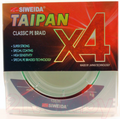 

Леска плетеная Siweida, Светло-зеленый, Taipan Classic Pe Braid 0.16мм 135м / 5279161