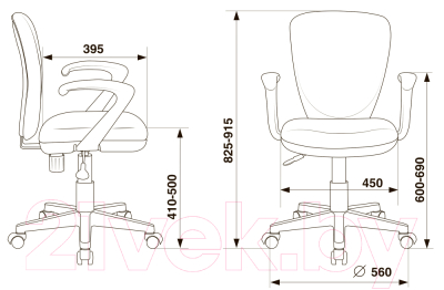Кресло детское Бюрократ KD-W10AXSN (серый 26-25/пластик белый)