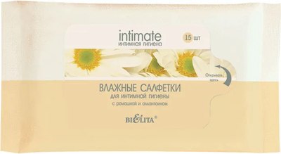 Влажные салфетки для интимной гигиены Витэкс Intimate Деликатный уход (15шт) - 