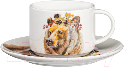 Чашка с блюдцем Lefard Лесная сказка. Медведь / 409-187