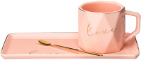 Чашка с блюдцем Lefard Break Time / 90-1057 (розовый) - 