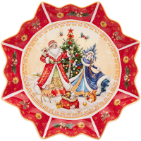 Блюдо Lefard Дед Мороз и Снегурочка / 85-1738 (красный) - 