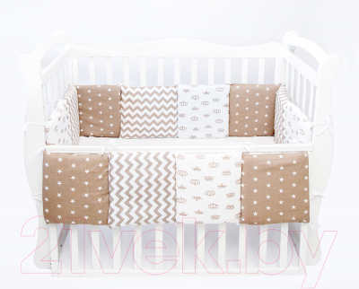 Комплект наволочек для малышей Amarobaby Royal Baby / AB215004NBRB/12 (12 предметов, коричневый)