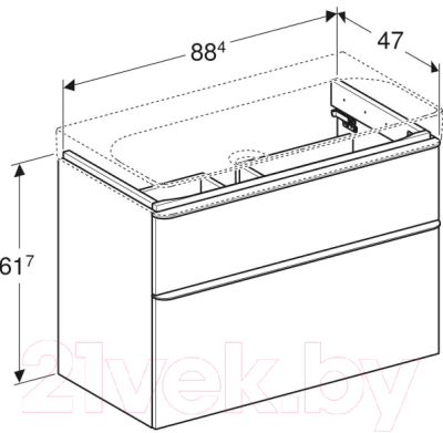 Тумба под умывальник Geberit Smyle Square 500.354.JK.1