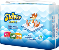 Набор пеленок одноразовых детских Skippy Simple 60x90 (30шт) - 