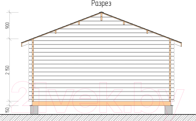 Дачный дом Лесково ДСК 5.0x5.0 (с навесом и крыльцом)