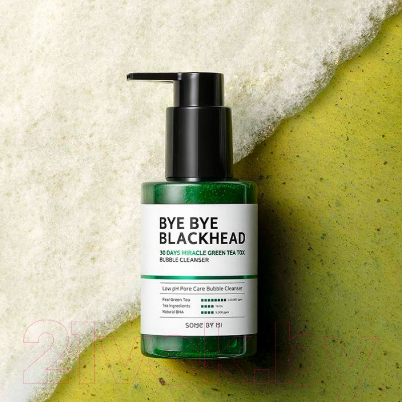 Пенка для умывания Some By Mi Bye Bye Blackhead 30 Days Miracle Green Tea Tox Bubble Cleanser