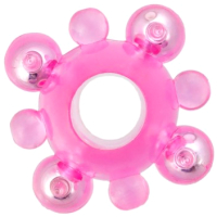 Эрекционное кольцо ToyFa С бусинками / 888004 (розовый) - 