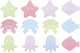 Комплект ковриков для купания Roxy-Kids Sea Animals Soft Colors / RBM-012-SA (12шт) - 