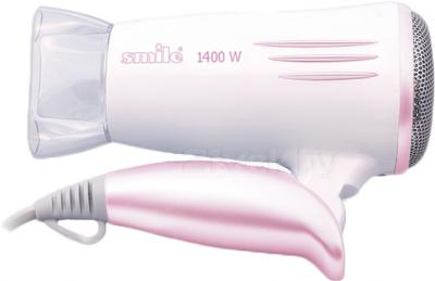 Компактный фен Smile HD 1010 (White-Pink) - в сложенном виде