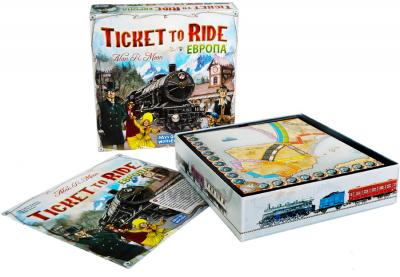 Настольная игра Мир Хобби Билет на поезд: Европа / Ticket to Ride: Европа 1032 (3-е русское издание) - комплект игры