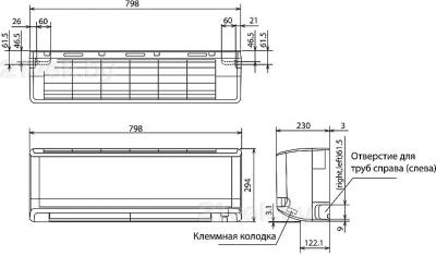 Сплит-система Mitsubishi Heavy Industries SRC50MA-S - схема внутреннего блока