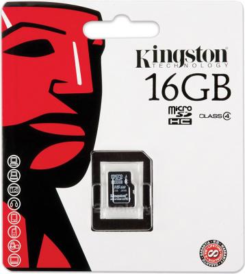 Карта памяти Kingston microSDHC (Class 10) 16GB (SDC10/16GBSP) - общий вид