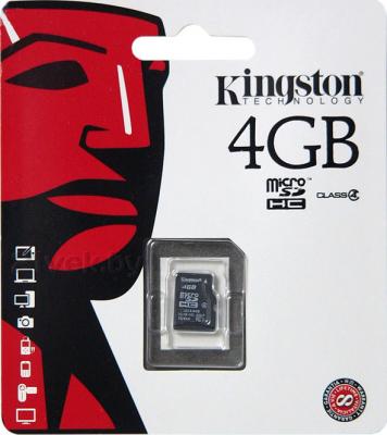 Карта памяти Kingston microSDHC 4 Gb (SDC4/4GBSP) - общий вид