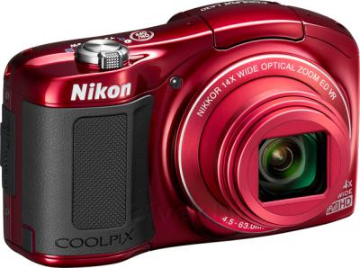 Компактный фотоаппарат Nikon Coolpix L620 (Red) - общий вид