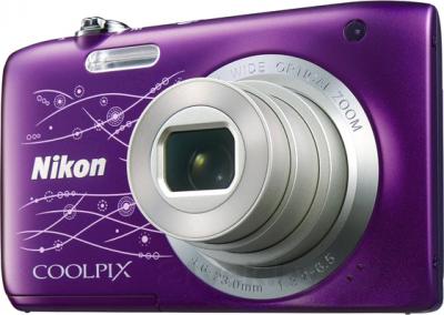 Компактный фотоаппарат Nikon Coolpix S2800 (Purple Patterned) - общий вид