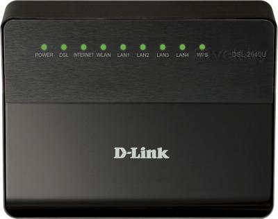 Беспроводной маршрутизатор D-Link DSL-2650U/RA/U1A - вид спереди
