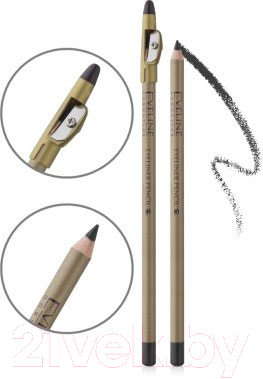 Карандаш для глаз Eveline Cosmetics Eyeliner Pencil контурный с точилкой (2г, коричневый)