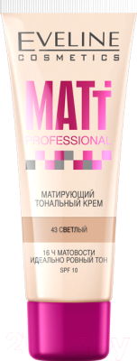 Тональный крем Eveline Cosmetics Matt Professional матирующий тон 43 светлый (30мл)