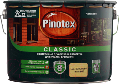 Защитно-декоративный состав Pinotex Classic CLR база (9л)