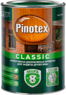 Пропитка для дерева Pinotex Classic 5195418 (1л, красное дерево)