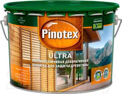 Защитно-декоративный состав Pinotex Ultra 5270915 (9л, белый)