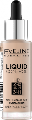 Тональный крем Eveline Cosmetics Liquid Control №030 Sand Beige инновационный жидкий (32мл)