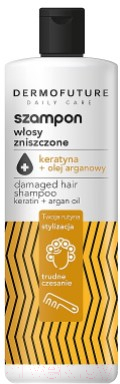 Шампунь для волос DermoFuture Daily Care с кератином и аргановым маслом (380мл)